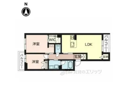 近鉄橿原線 大和八木駅 徒歩14分 3階建 築5年(2LDK/2階)の間取り写真