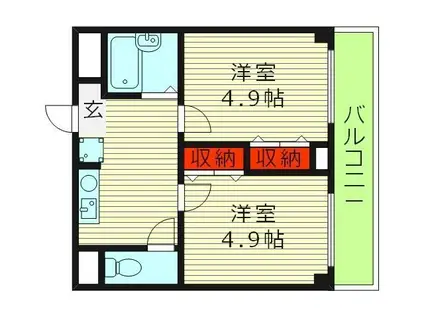 リップル ルネ放出(2K/7階)の間取り写真