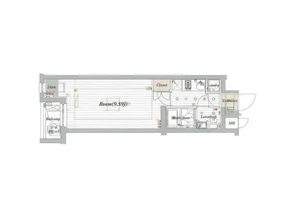 ビバリーホームズ練馬桜台(1K/B1階)の間取り写真
