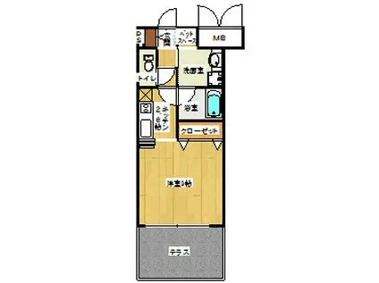 APARTMENT玉串(ワンルーム/3階)の間取り写真