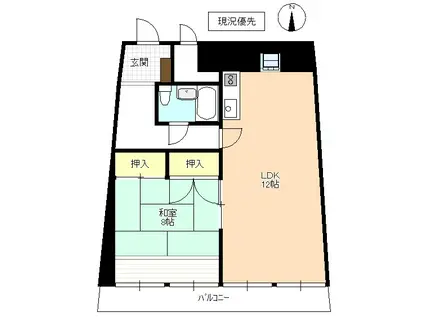 リーベ石堂(1LDK/7階)の間取り写真