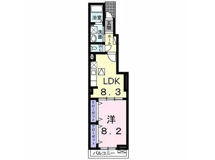 カーサ エテルノ(1LDK/1階)の間取り写真