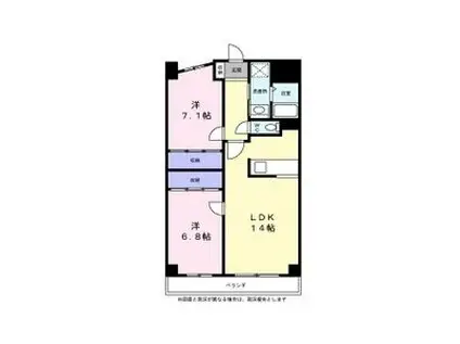 インプルーブ金山(2LDK/8階)の間取り写真