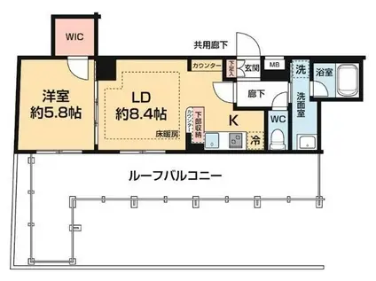 アルコバレーノ梅屋敷(1LDK/5階)の間取り写真