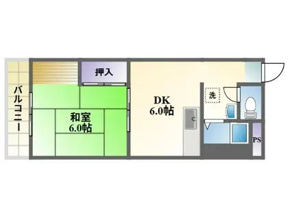 コーポトーチク(1DK/2階)の間取り写真