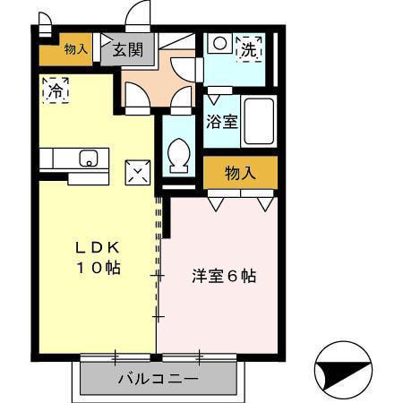 リーベンルーチェⅡ(1LDK/1階)の間取り写真