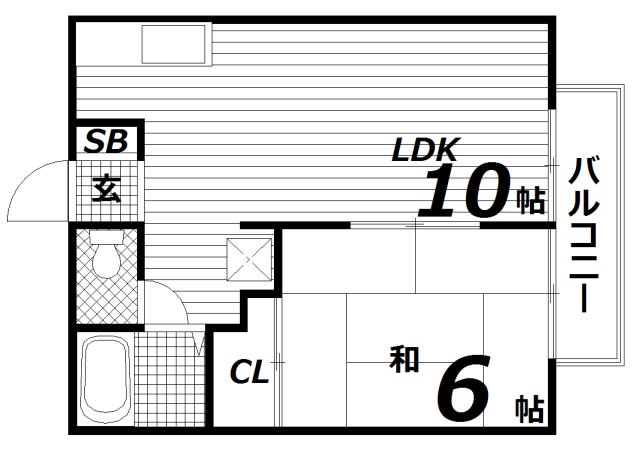 須磨ガーデンハイツ(1LDK/2階)の間取り写真