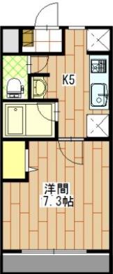ドミール江西(1K/1階)の間取り写真