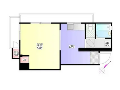 コーポ橘(1DK/5階)の間取り写真