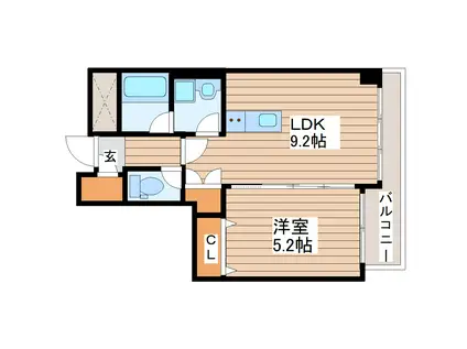 PAXレジデンス(1LDK/3階)の間取り写真