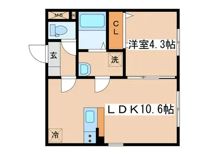 MONREVE(1LDK/2階)の間取り写真