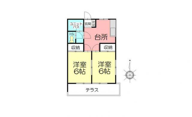 萩本コーポA(2DK/1階)の間取り写真
