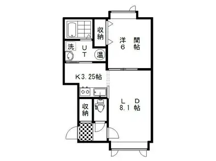 グランツOMOTE I(1LDK/1階)の間取り写真
