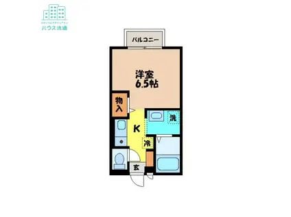 セジュールAOTA(1K/1階)の間取り写真