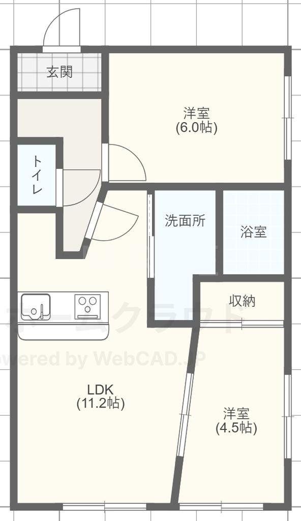 レジデンス花の木(2LDK/3階)の間取り写真