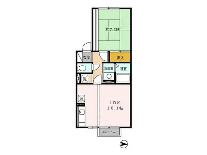 メゾングレース広面A201(1LDK/2階)の間取り写真