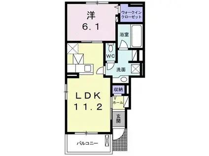 リデンテ(1LDK/1階)の間取り写真