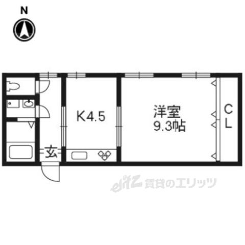 松野アパート(1K/2階)の間取り写真