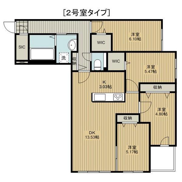 ヴォーネン旭山公園通(4LDK/4階)の間取り写真