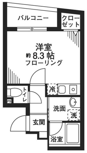 ウーヌスSHOTO(ワンルーム/2階)の間取り写真
