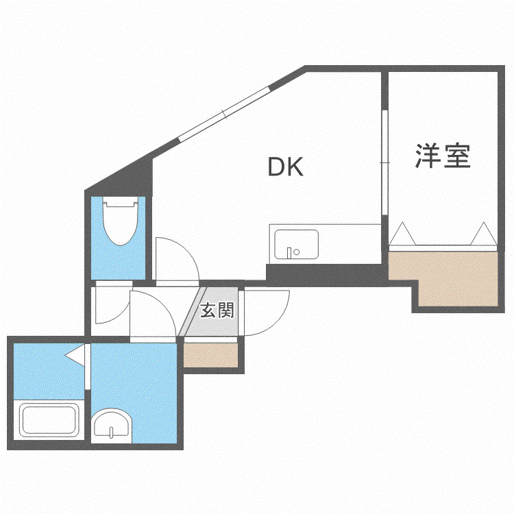 グランパレスK(1DK/3階)の間取り写真