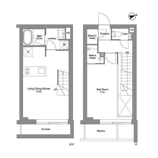 ORME COURT YOTSUYA(1LDK/1階)の間取り写真