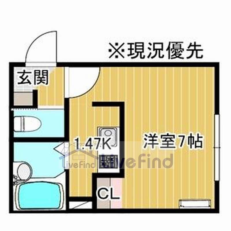 マンサーナ美園(1K/2階)の間取り写真