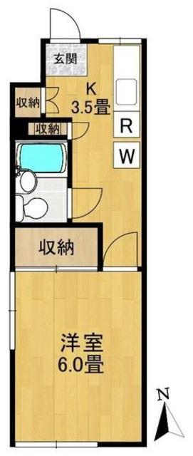 ハイツ滝(1K/1階)の間取り写真