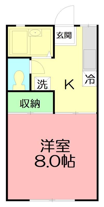 TAP安藤(1K/1階)の間取り写真