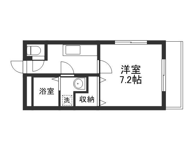 プレステージ(1K/2階)の間取り写真
