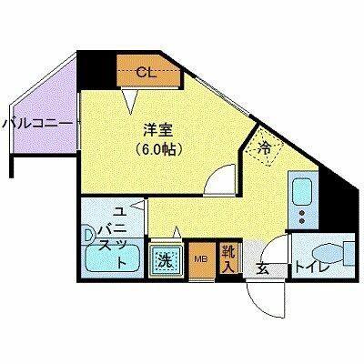 ガラ・シティ高田馬場(1K/9階)の間取り写真