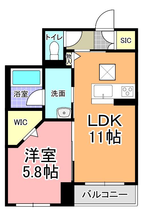 ファヴォーレ(1LDK/1階)の間取り写真