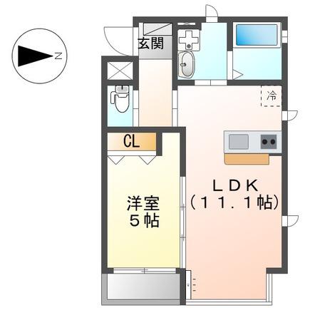 エスト ソレイユ(1LDK/3階)の間取り写真