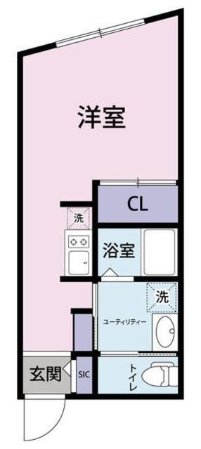 スカイヒルズ鷺ノ宮(ワンルーム/1階)の間取り写真