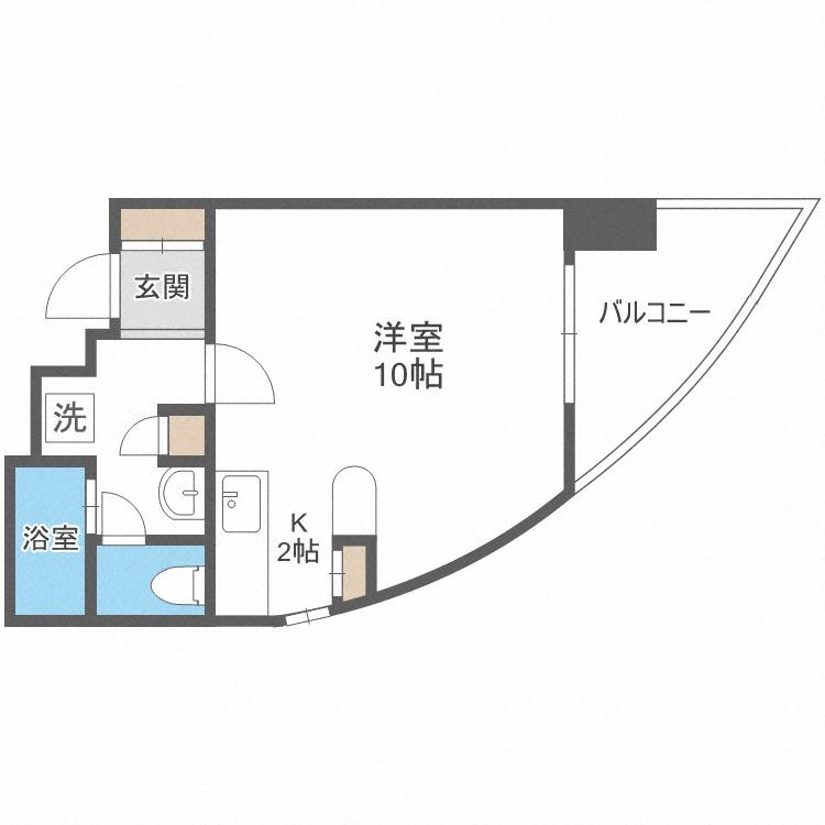アール28(1K/2階)の間取り写真