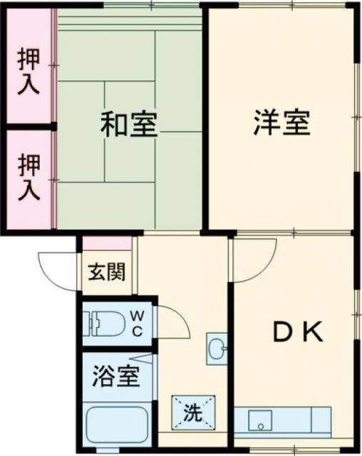 シティーハイム辻2(2DK/2階)の間取り写真