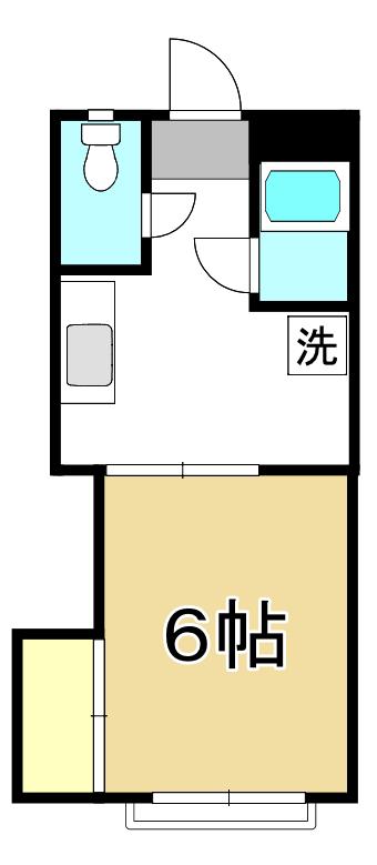 プティハイム(1K/2階)の間取り写真