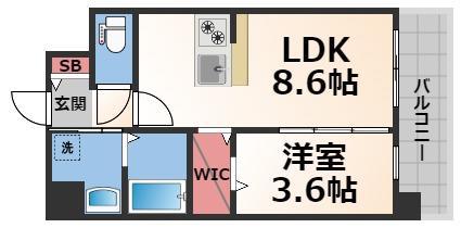 ESTONE HIGASHIOSAKA(1LDK/9階)の間取り写真
