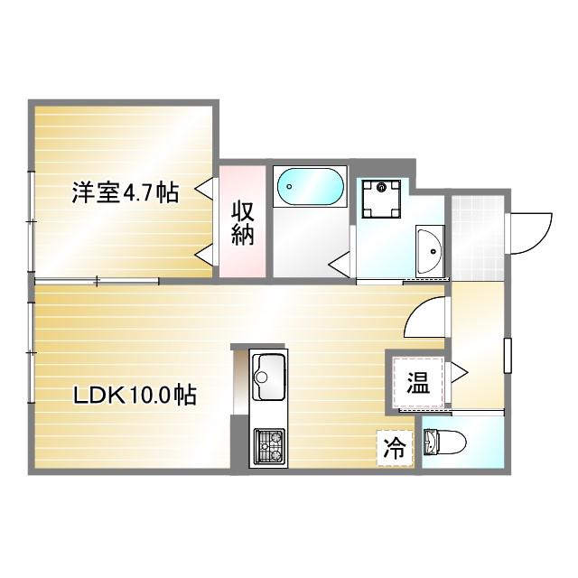 プロヴァンス壱番館(1LDK/1階)の間取り写真