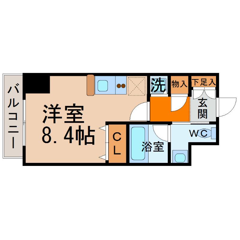 リヴシティ栄(ワンルーム/4階)の間取り写真