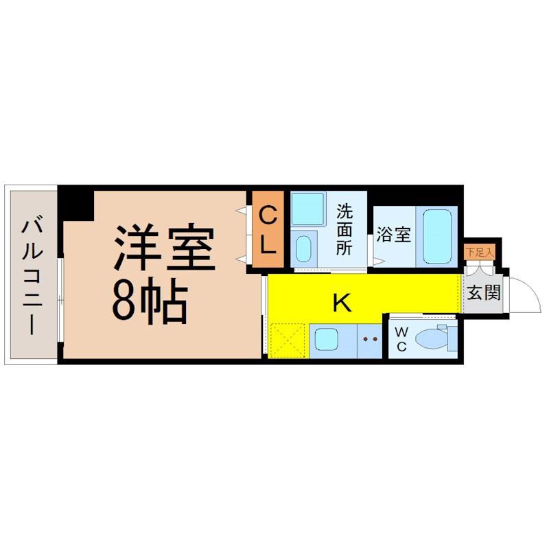 BERG IZUMI(1K/4階)の間取り写真