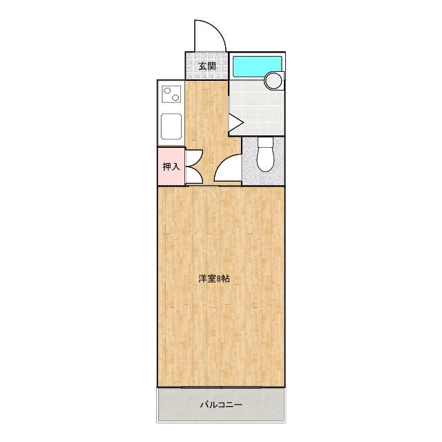 マンションミコノス(1K/2階)の間取り写真