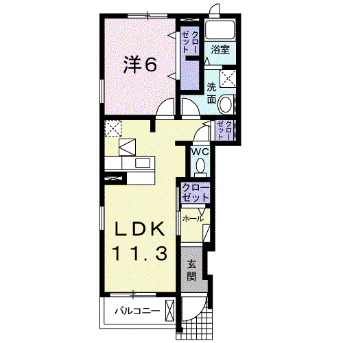 ブリアン(1LDK/1階)の間取り写真