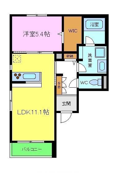 シャーメゾン白鷺(1LDK/3階)の間取り写真