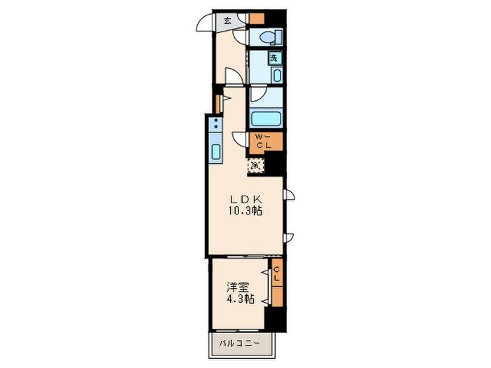 クリスタルパレス蒲西(1LDK/5階)の間取り写真