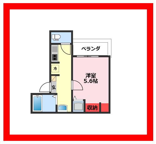 ラフィネ(1K/3階)の間取り写真