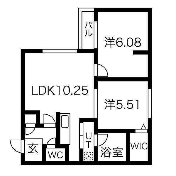 フェスタリア麻生(2LDK/3階)の間取り写真