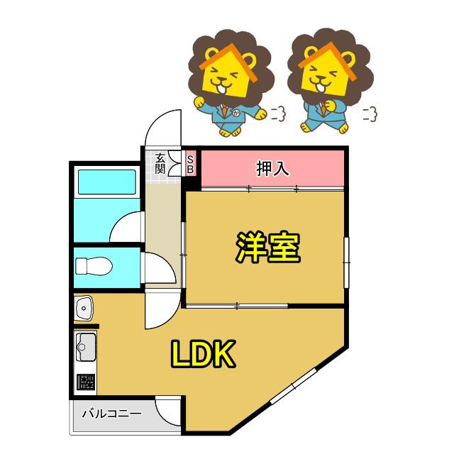 トーヨーコーポ(1LDK/6階)の間取り写真