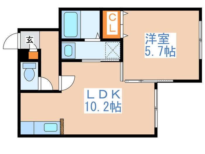 メゾンブレイニー(1LDK/5階)の間取り写真