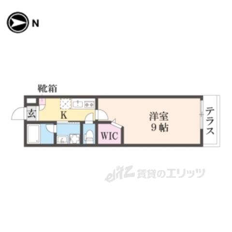 KIZUNA RESIDENCE伊勢田駅前(1K/1階)の間取り写真